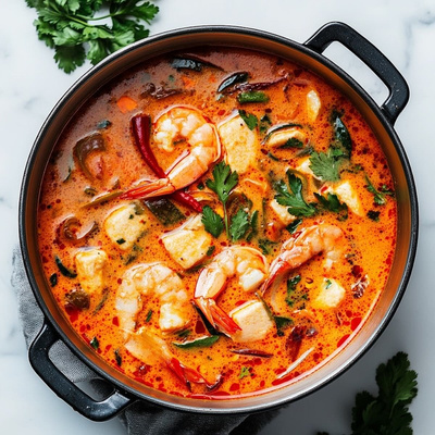 tom yum shrimp add cream